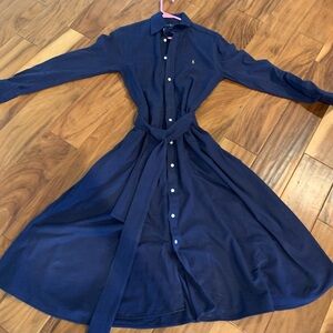 Ralph Lauren Blue Long Sleeve Shirt Dress